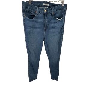 Good American Jeans Womens 16 Blue Good Leg Skinny Hi Rise Stretch Denim Zip Fly